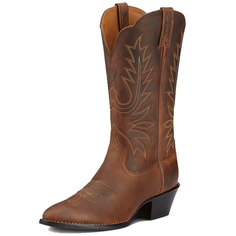 Ariat Heritage R Toe Western Distresssed Brown