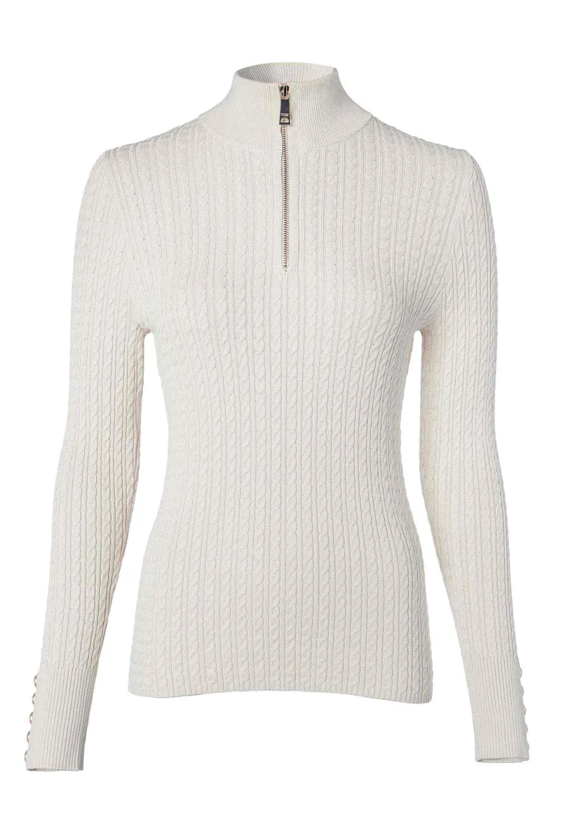 Holland Cooper Ava Half Zip Knit Almond-5