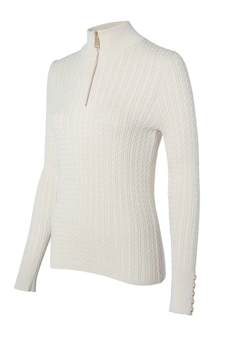 Holland Cooper Ava Half Zip Knit Almond-6