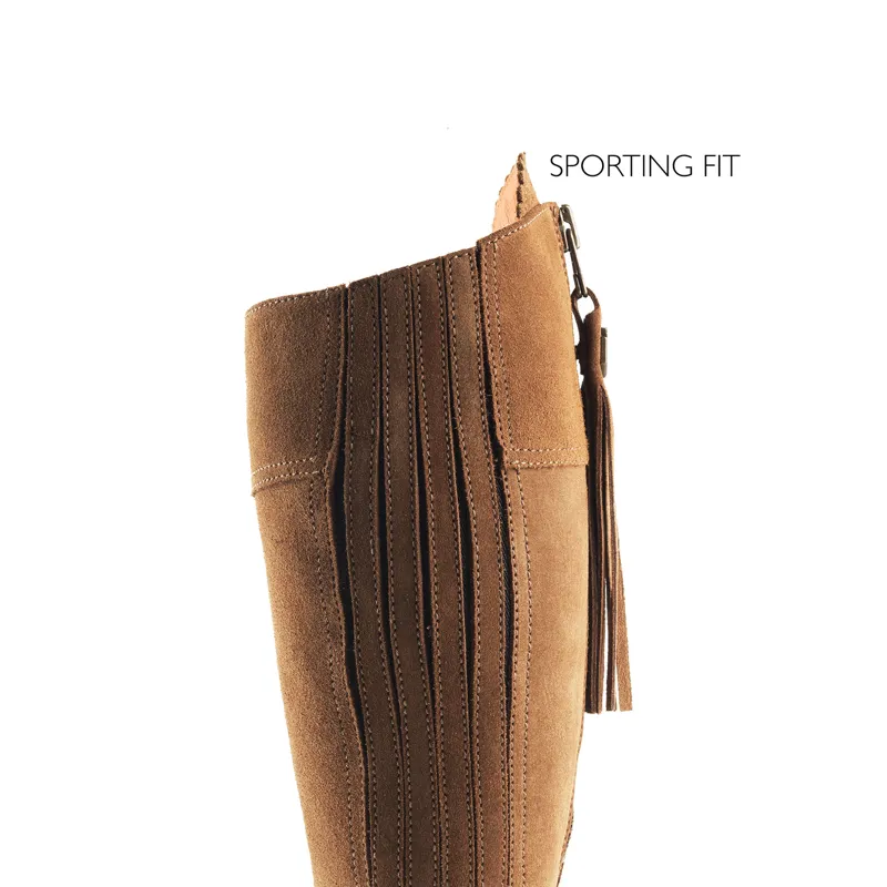 Fairfax and Favor Regina Heeled Boots Sporting Fit Tan Suede-2