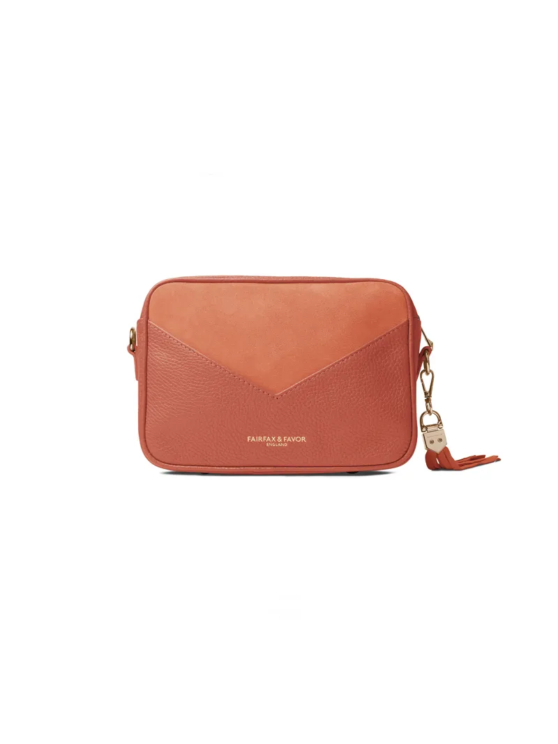 Fairfax and Favor Finsbury Cross Body Bag Melon Suede-4