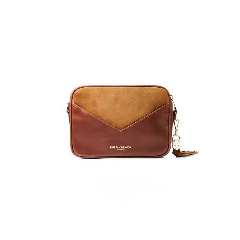 Fairfax and Favor Finsbury Cross Body Bag Tan Suede-4