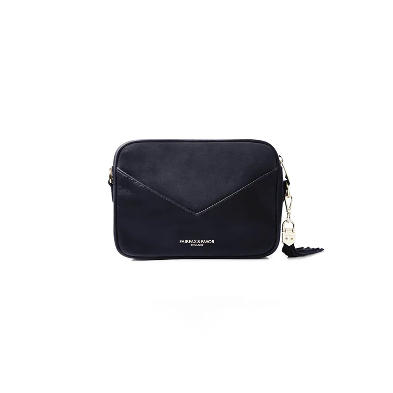 Fairfax and Favor Finsbury Cross Body Bag Navy Suede -8
