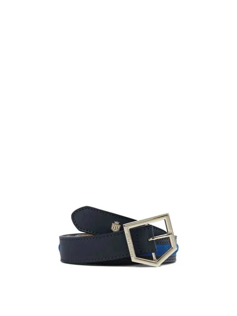 Fairfax and Favor Hampton Belt Porto Blue Navy Suede-1