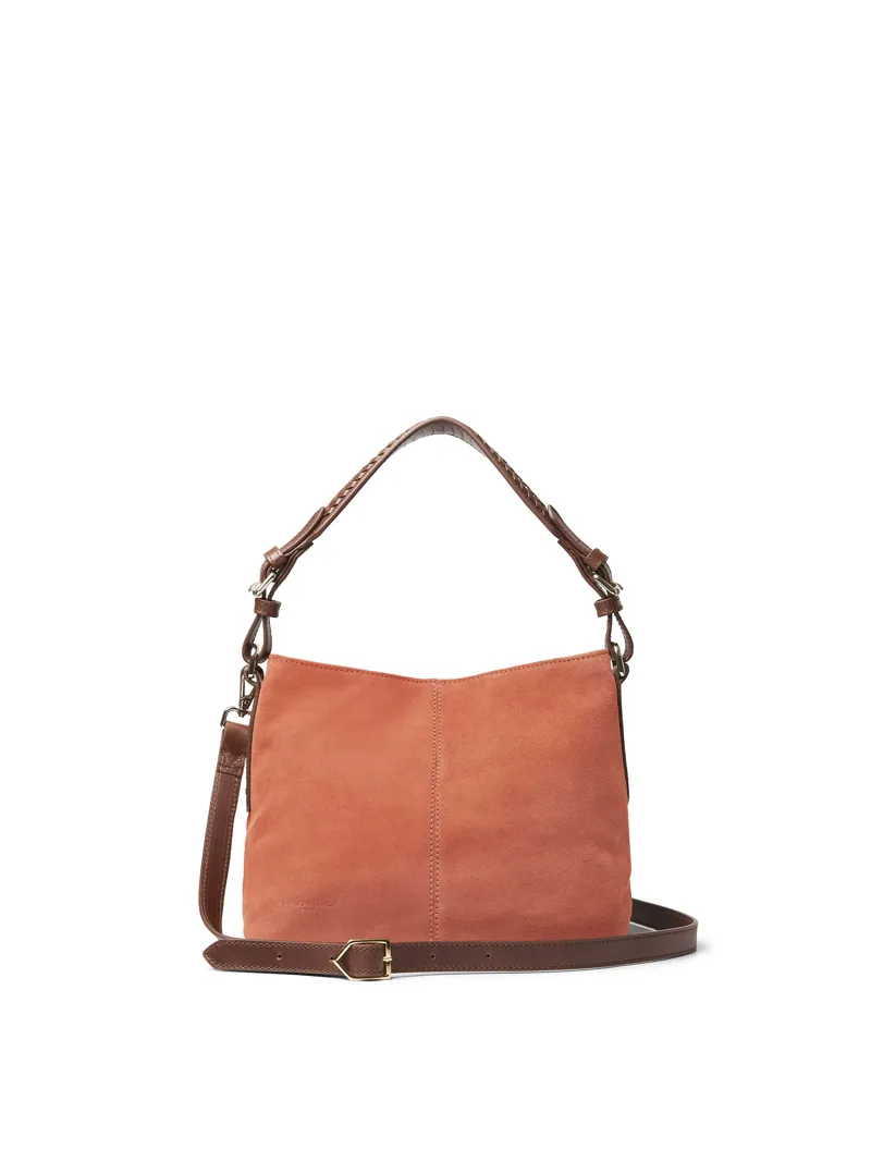 Fairfax and Favor Mini Tetbury Handbag Melon Suede-3