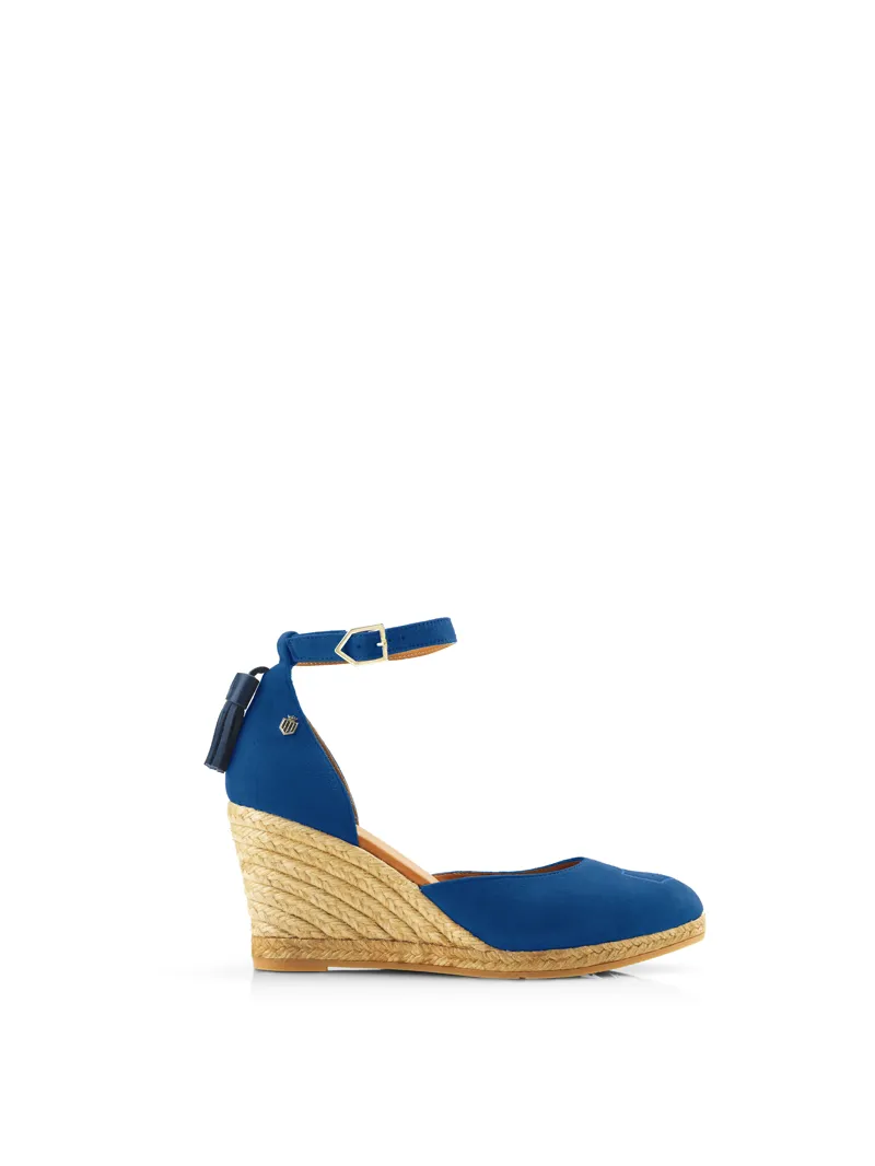 Fairfax and Favor Monaco Wedge Porto Blue Suede-3