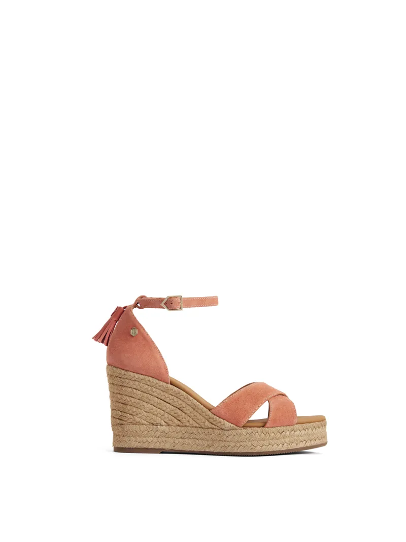 Fairfax and Favor Valencia Wedge Melon Suede-1
