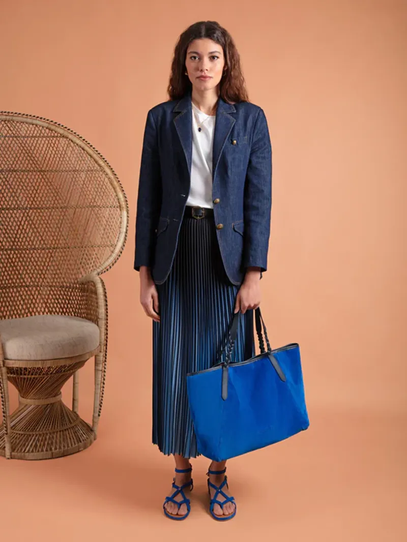 Fairfax and Favor Burford Tote Porto Blue/Navy Suede-1