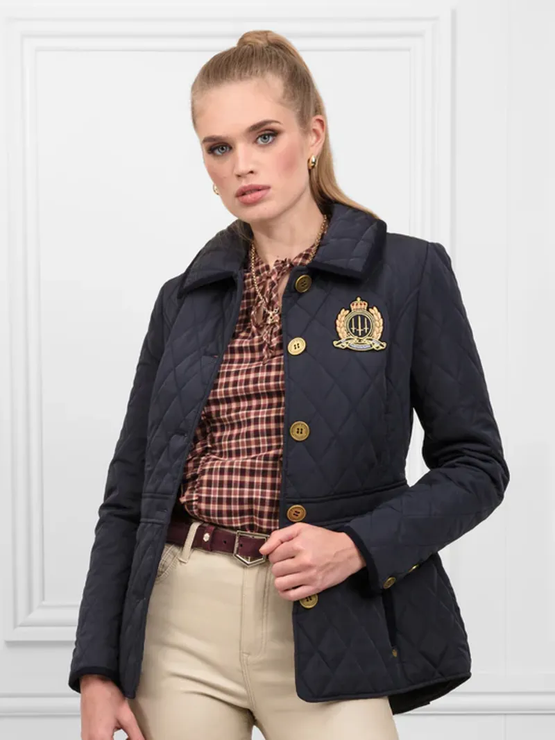 Fairfax and Favor Bella Quilted Jacket Navy-3