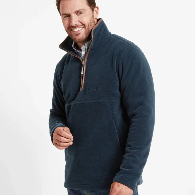 Schoffel Berkeley Fleece Quarter Zip Jumper Petrol Blue-1