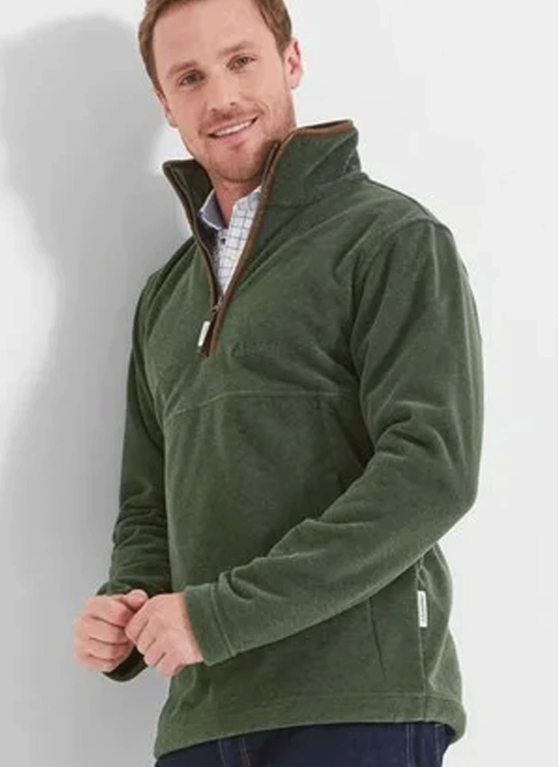 Schoffel Berkeley Fleece Quarter Zip Jumper Cedar Green-2