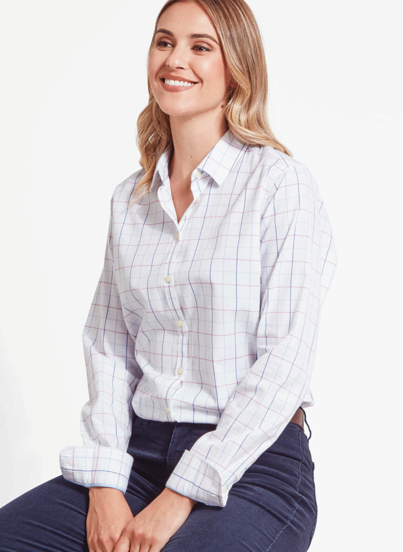 Schoffel Blakeney Shirt Blue Pink Check-2