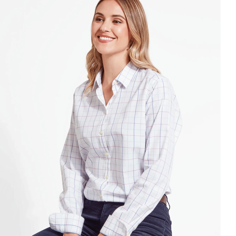 Schoffel Blakeney Shirt Blue Pink Check-1