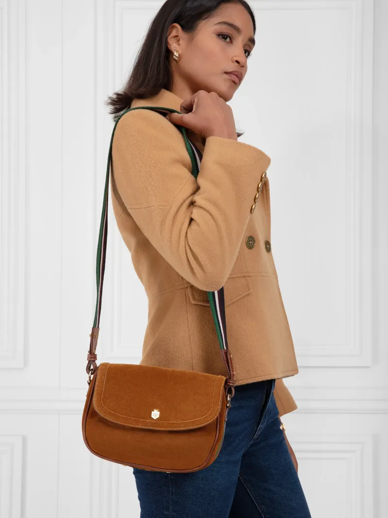 Fairfax and Favor Boston Handbag Tan Suede-2
