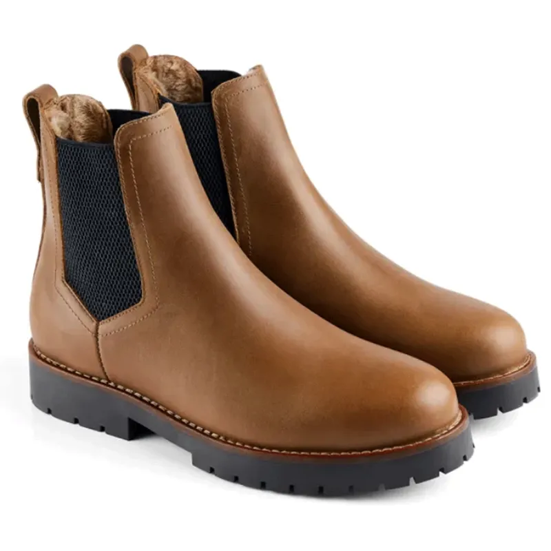 Fairfax and Favor Boudica Ankle Boots Shearling Lined Oak Leather