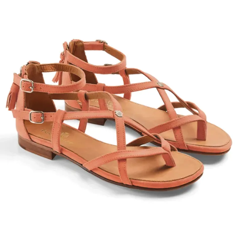 Fairfax and Favor Brancaster Sandal Melon Suede