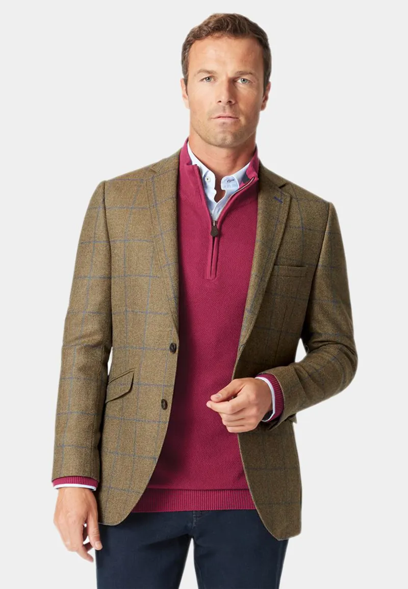 Brook Taverner Tailored Fit Breedon Fern Check Wool Jacket-1