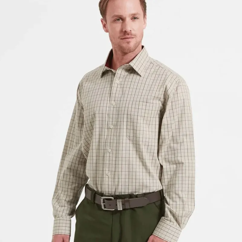 Schoffel Burnham Tattersall Classic Shirt Damson-1