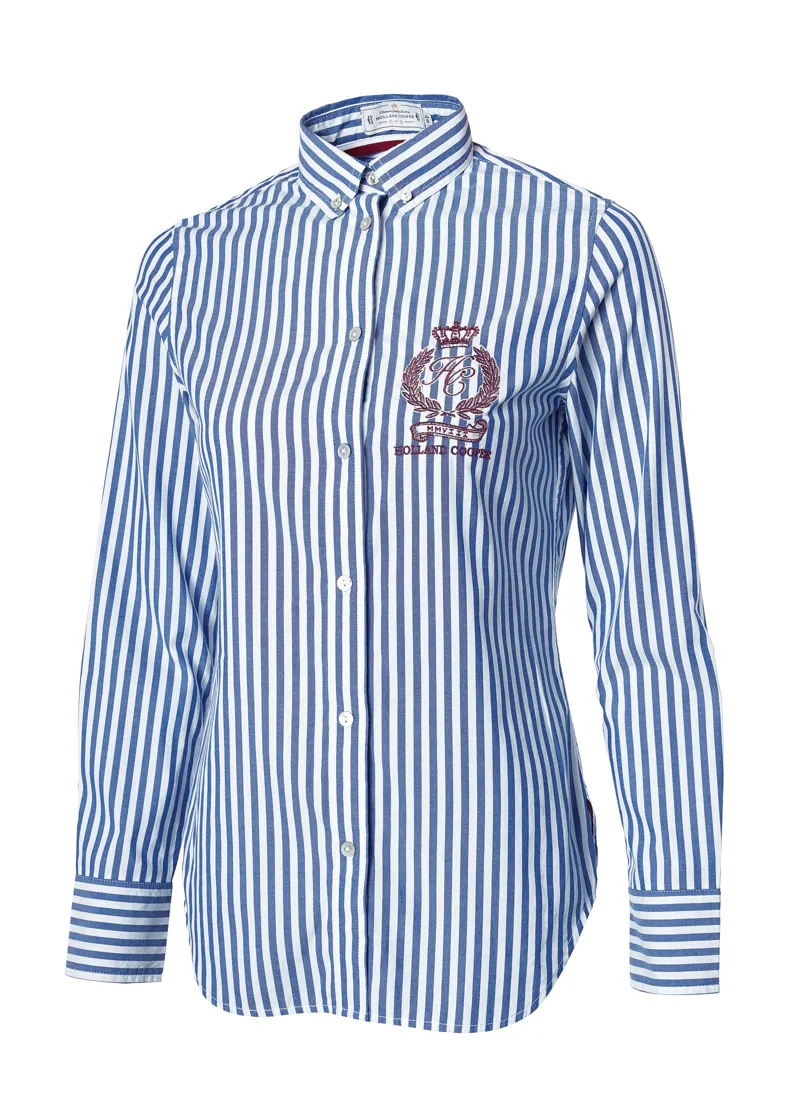 Holland Cooper Classic Button Down Shirt Navy Stripe-8