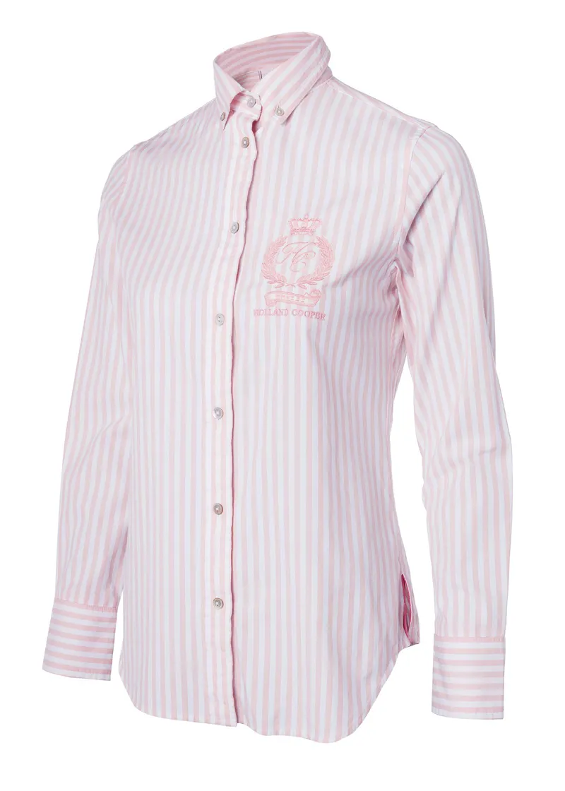 Holland Cooper Classic Button Down Shirt Pink Stripe-5