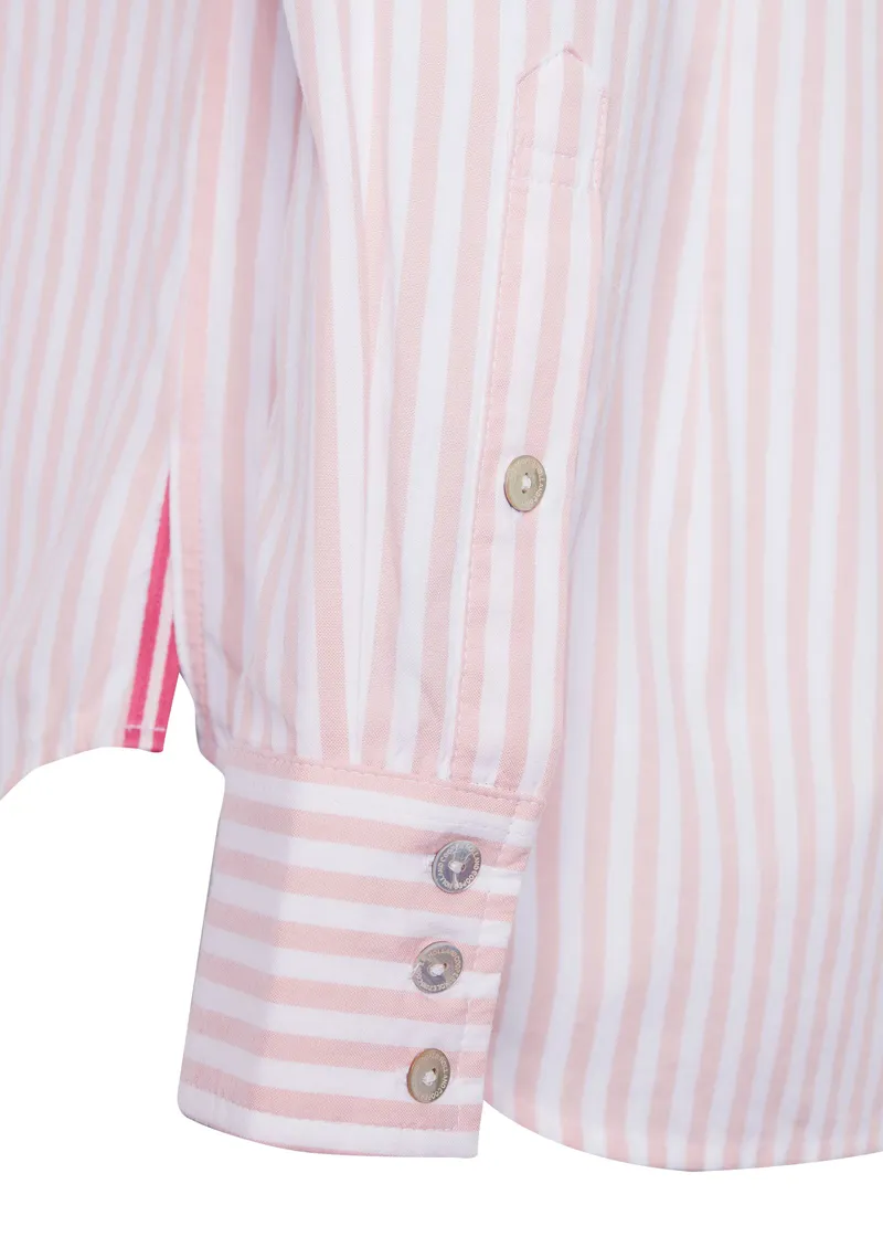 Holland Cooper Classic Button Down Shirt Pink Stripe-8