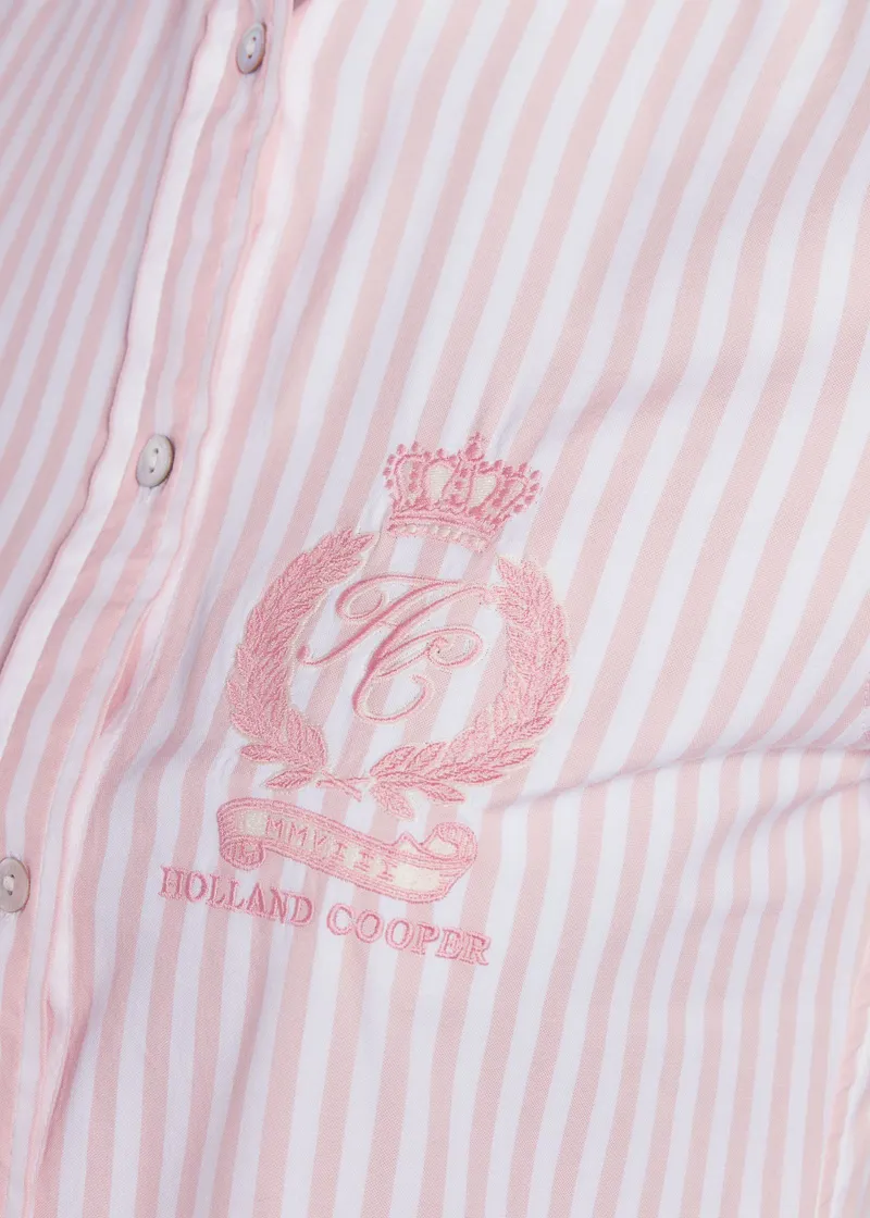Holland Cooper Classic Button Down Shirt Pink Stripe-10