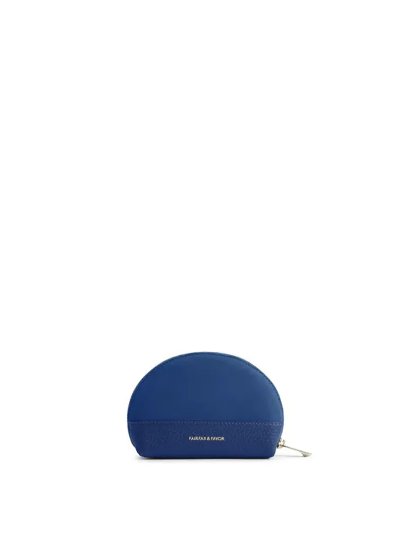 Fairfax and Favor Chiltern Coin Purse Porto Blue Suede-3