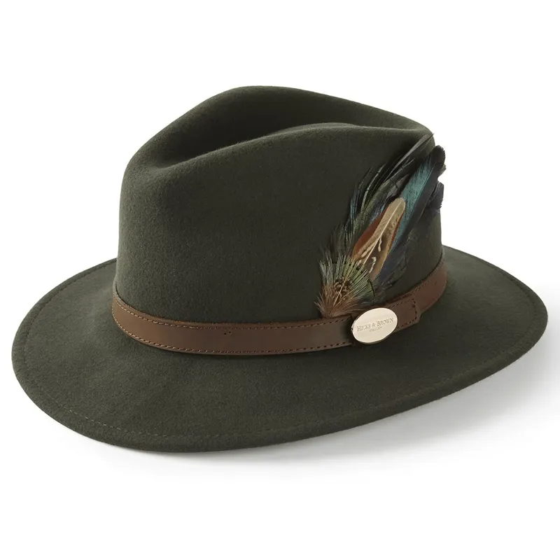 Hicks and Brown Suffolk Fedora Classic Olive Green
