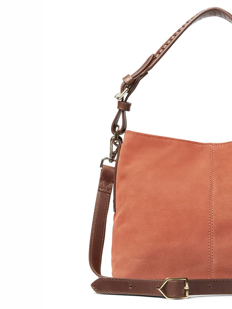 Fairfax and Favor Mini Tetbury Handbag Melon Suede-4