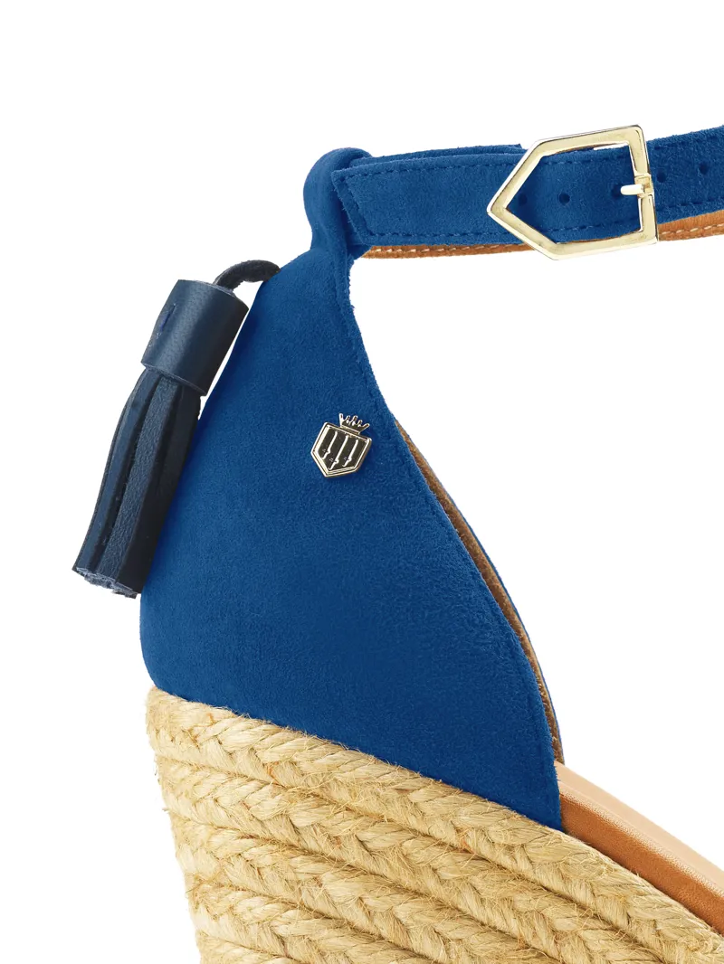 Fairfax and Favor Monaco Wedge Porto Blue Suede-4
