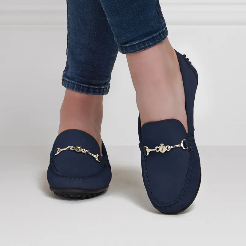 Fairfax and Favor Trinity Loafer Navy Suede-2