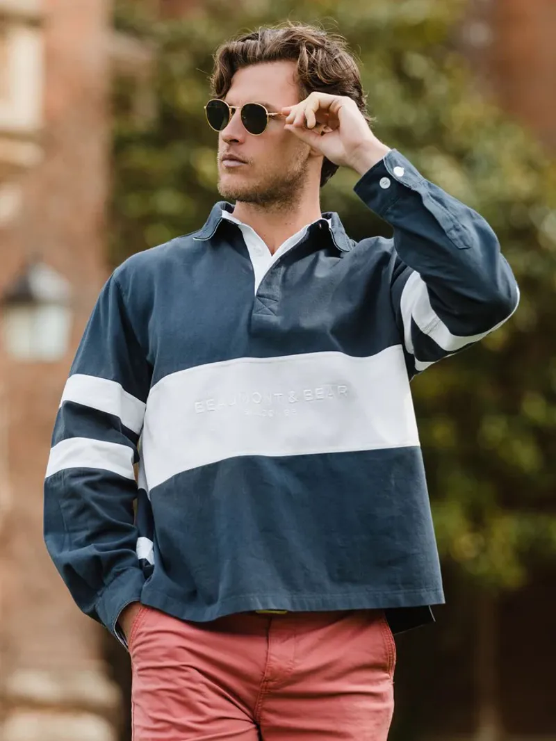 Beaumont and Bear Sandhills Unisex Deck Shirt Washed Navy