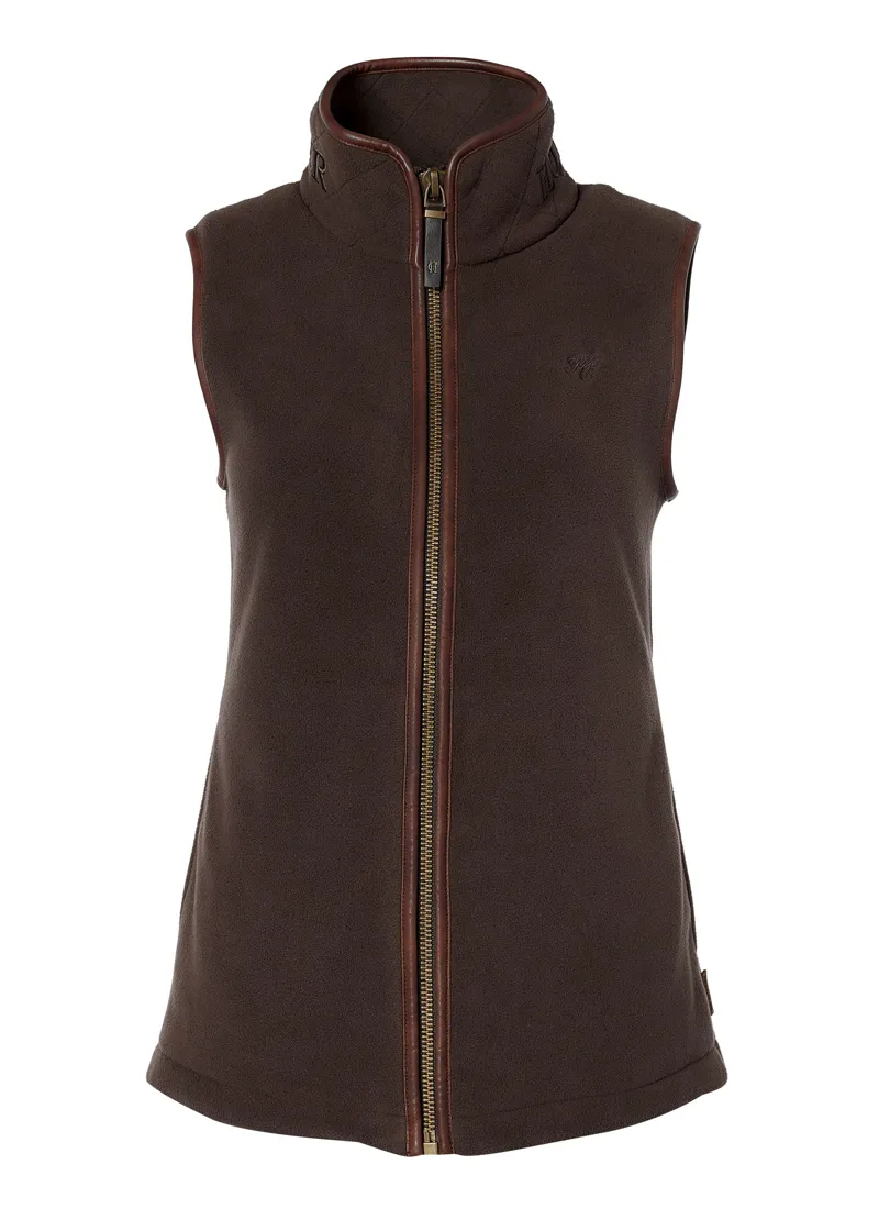 Holland Cooper Country Fleece Gilet Chocolate-6