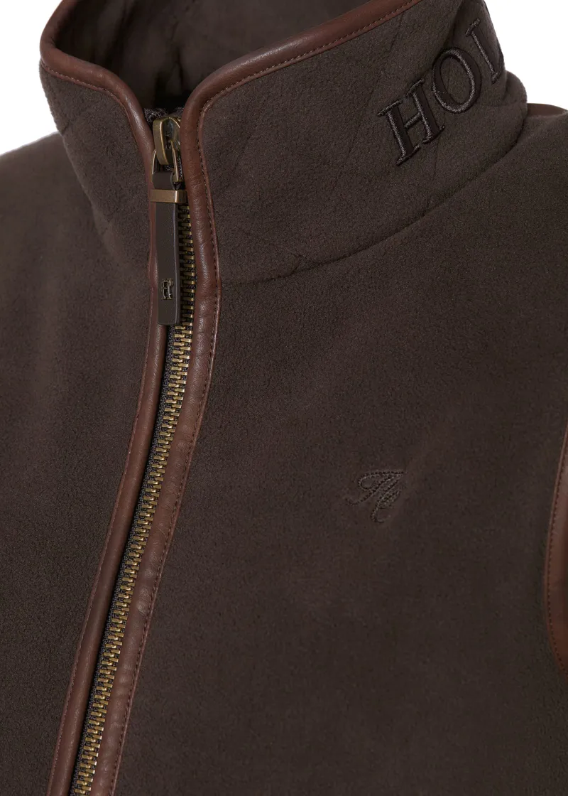 Holland Cooper Country Fleece Gilet Chocolate-9