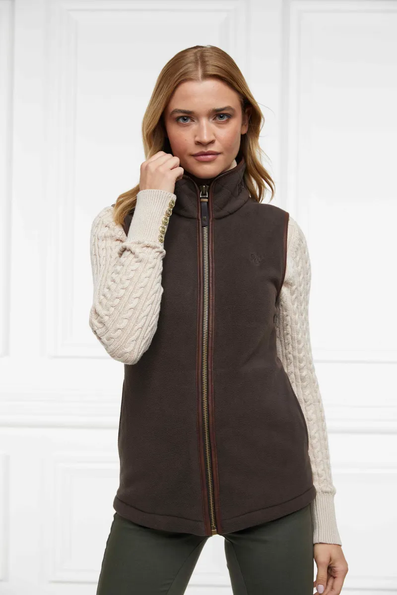 Holland Cooper Country Fleece Gilet Chocolate-3