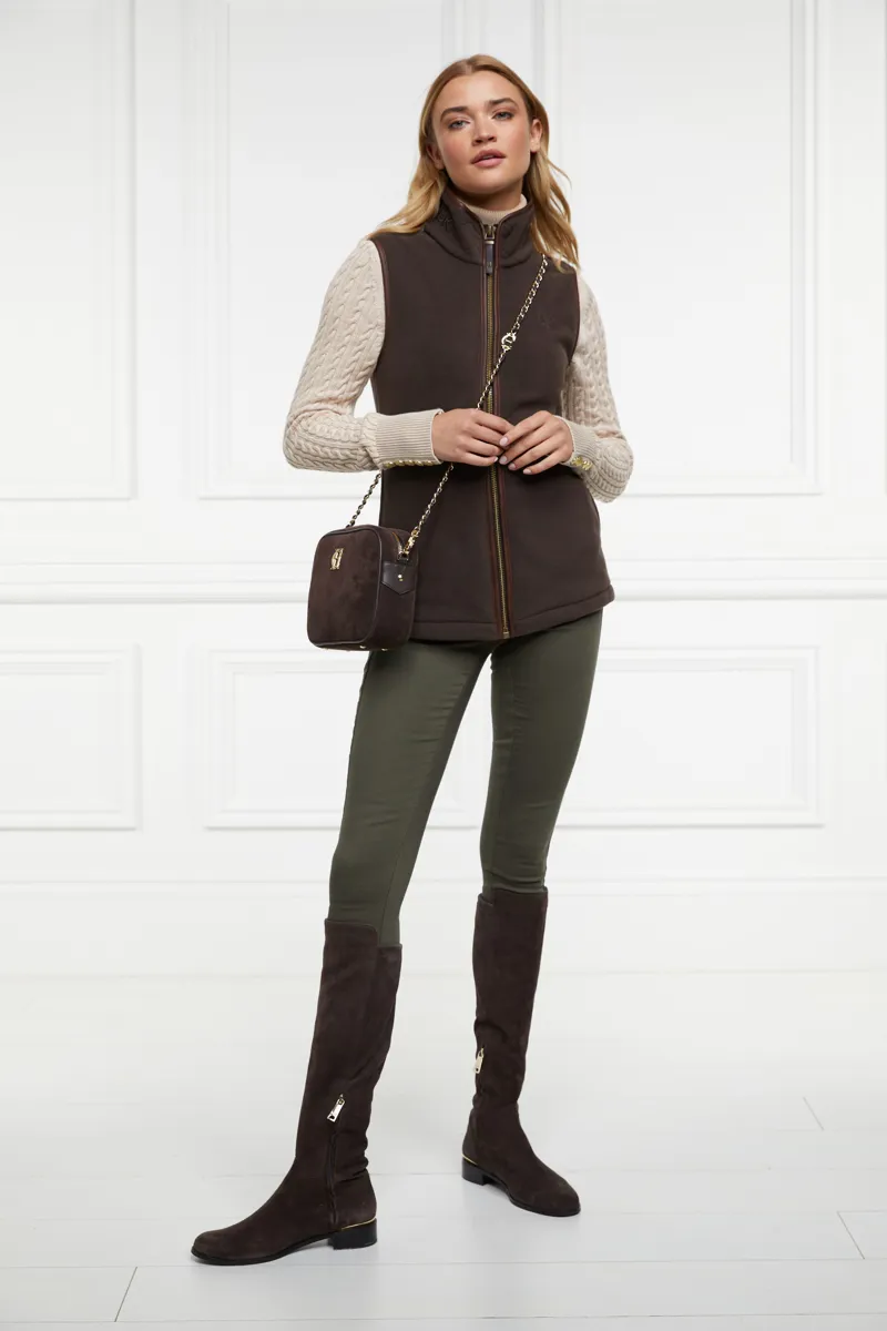 Holland Cooper Country Fleece Gilet Chocolate-5