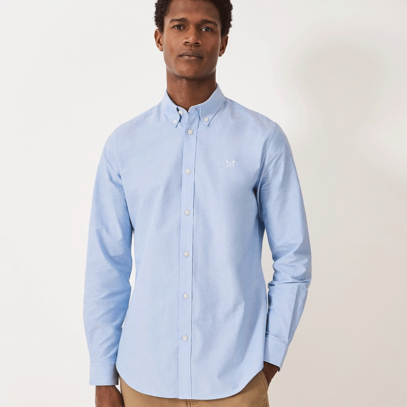 Crew Clothing Slim Fit Oxford Shirt Sky-1