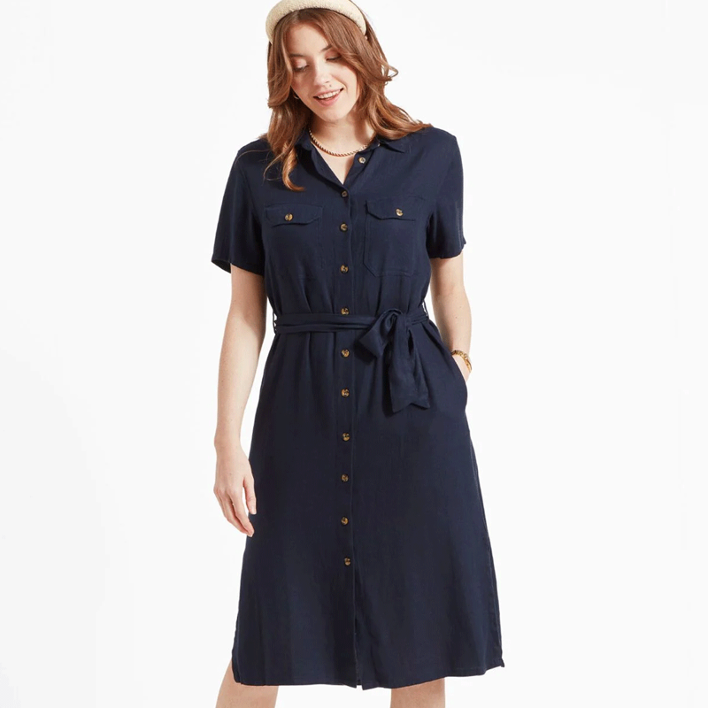 Schoffel Daisy Linen Dress Navy-1