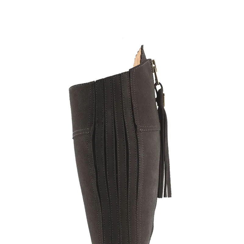 Fairfax and Favor Regina Heeled Boots Chocolate Suede-4