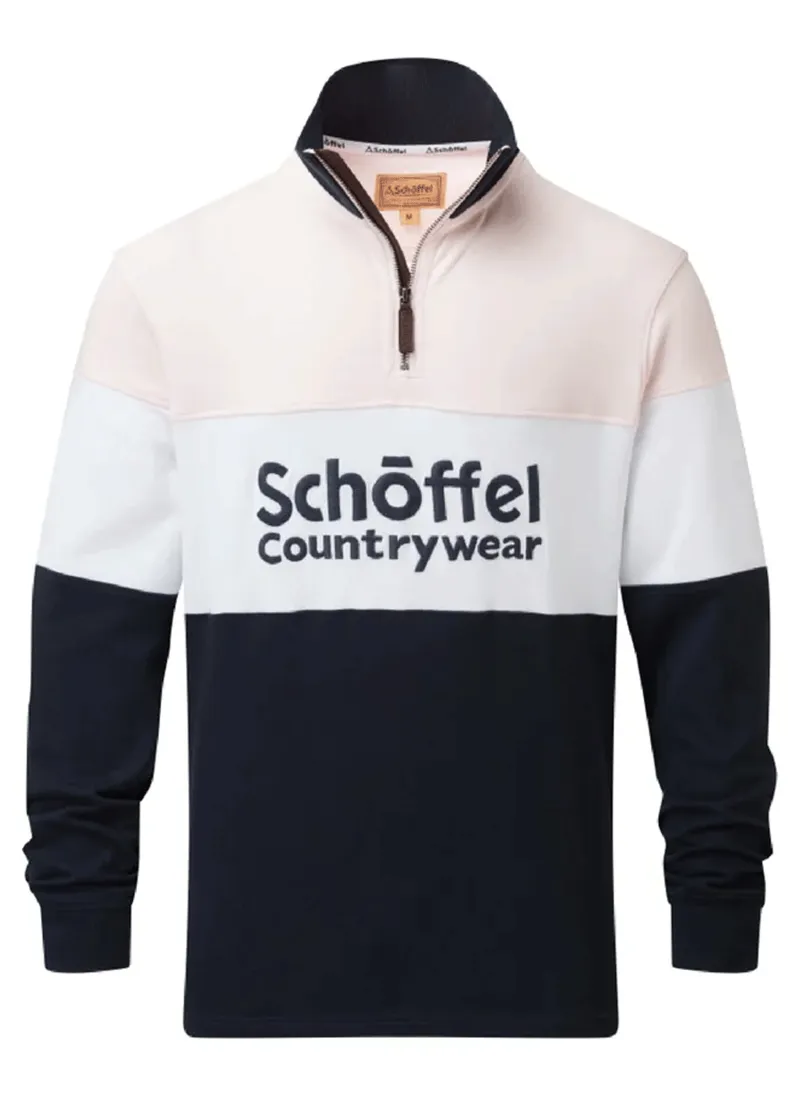 Schoffel Exeter Unisex Heritage Quarter Zip Sweatshirt Pale Pink