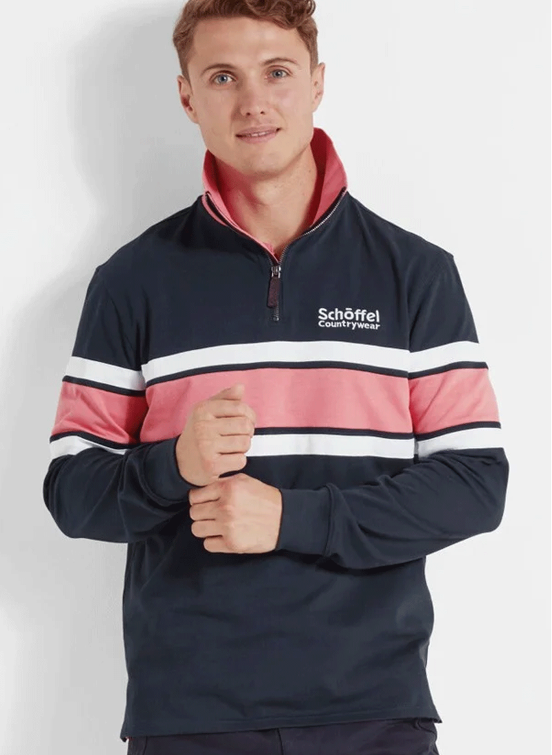 Schoffel Exmouth Heritage Quarter Zip Jumper Navy-3