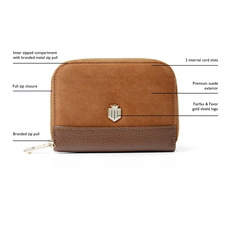 Fairfax and Favor Mini Salisbury Purse  Tan Suede-3