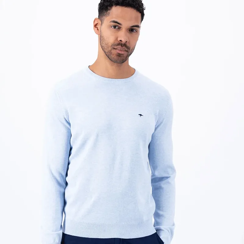 Fynch Hatton Fine Knitted Sweater with O-Neckline Summer Breeze-1