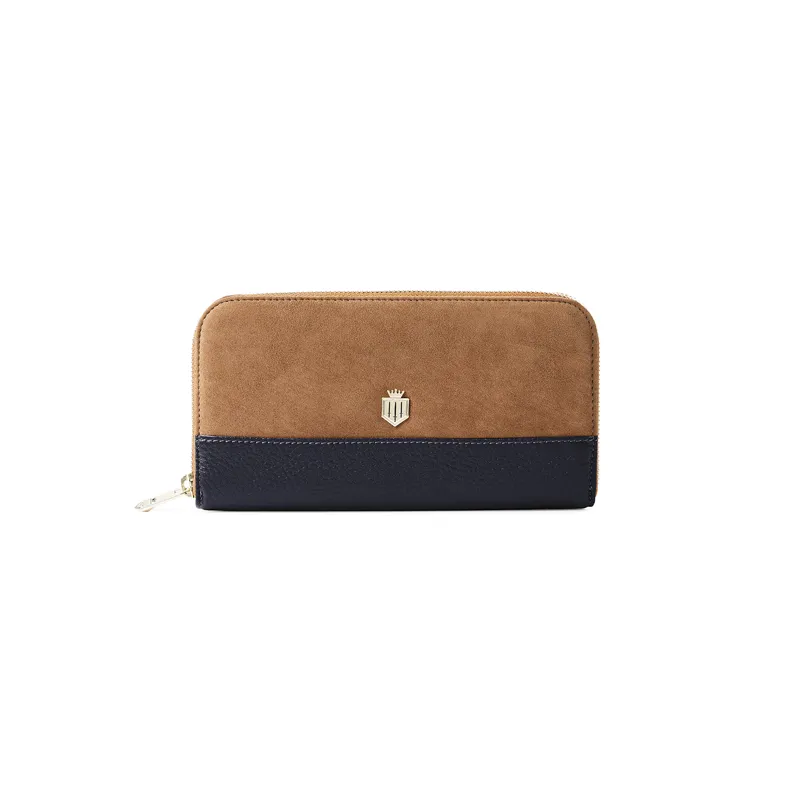 Fairfax and Favor Salisbury Purse Tan/Navy Suede