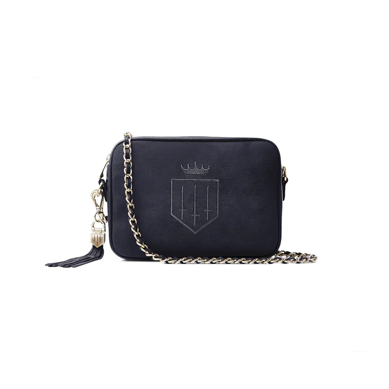 Fairfax and Favor Finsbury Cross Body Bag Navy Suede -7