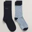 Gant Dot and Solid 2pk Socks Dove Blue