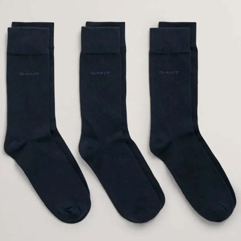 Gant Soft Cotton Socks 3 Pack Marine