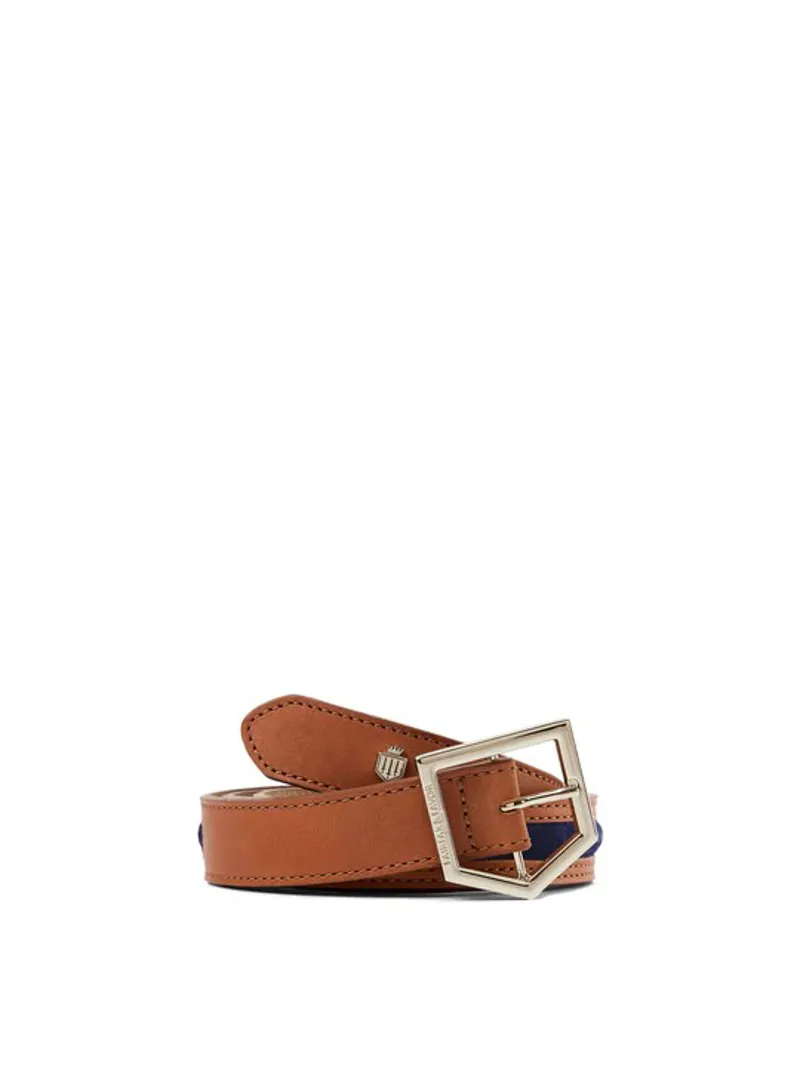 Fairfax and Favor Hampton Belt Leather and Suede Tan Navy-3