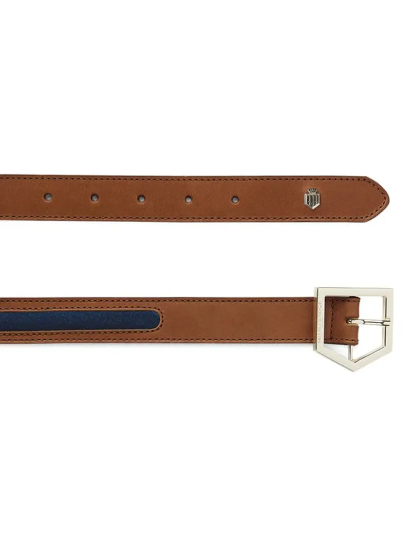 Fairfax and Favor Hampton Belt Leather and Suede Tan Navy-1