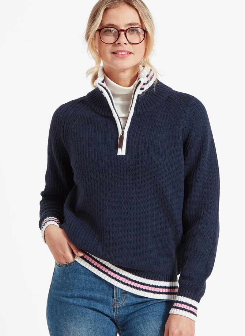 Schoffel Havelet Bay Quarter Zip Jumper Navy-4